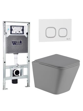 Комплект инсталляции с унитазом Weltwasser AMBERG 506 ST + GELBACH 041 MT-GR + AMBERG RD-WT