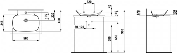 Умывальник Laufen INO 8163024001091 56x45x14.5