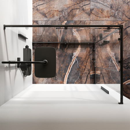 W84G-403-12080-BТ Душевое ограждение AM.PM Func Square Slide 120х80, черный, прозрачное