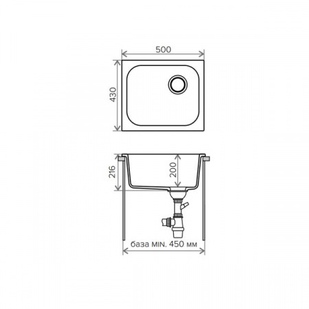 Кухонная мойка Polygran F-17 43x50 черный