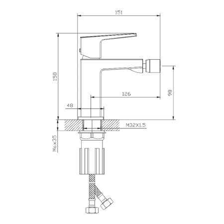 Смеситель для биде Splenka S01.50, хром