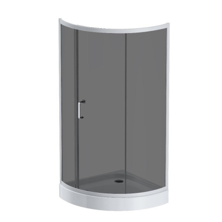 W83G-315-090CG64 Like Solo Slide Душевое ограждение AM.PM 90x90, стекло тонированное, профиль матовый серый