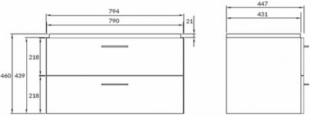 Тумба под умывальник Cersanit Lara 80 SB-SZ-LARA-CO80/Wh белый