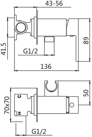 Смеситель с гигиеническим душем Shevanik S127T