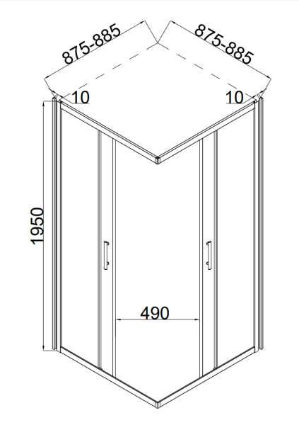 Душевой уголок Taliente TA-09092-1CB 90х90 стекло прозрачное 6 мм