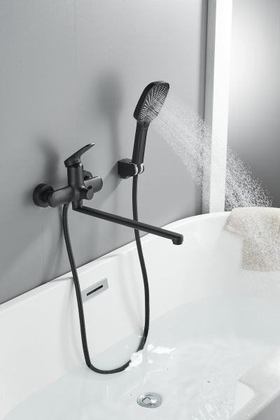 Смеситель для ванны Shevanik S8522H, черный