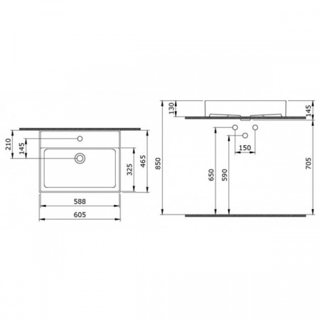 Умывальник Bocchi Milano 1376-001-0126 60 см