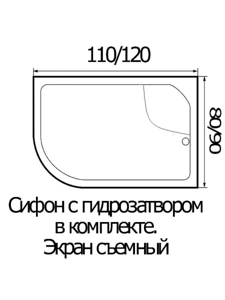 Душевой поддон Wemor WEMOR 120/90/44 R