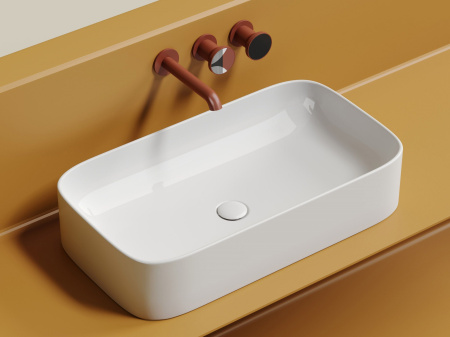 Умывальник чаша накладная прямоугольная Ceramicanova Element 705*380*150мм, белый, CN6054