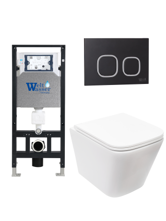 Комплект инсталляции с унитазом Weltwasser AMBERG 506 + GELBACH 043 MT-WT + AMBERG RD-BL