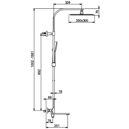 Душевая стойка с термостатом Gappo G2483-40