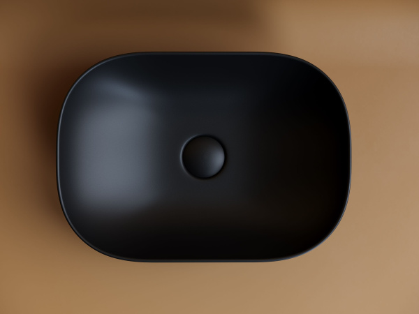 Умывальник чаша накладная прямоугольная Ceramicanova Element 455*325*135мм, Черный матовый, CN6009MB