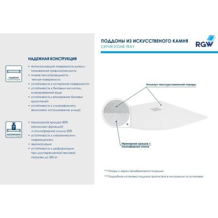 Душевой поддон полукруглый RGW ST/R-Tr Терракот 16153099-11 90х90х2.5 см