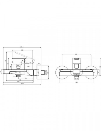 Смеситель для ванны однорычажный Villeroy&Boch Architectura TVT10300200061