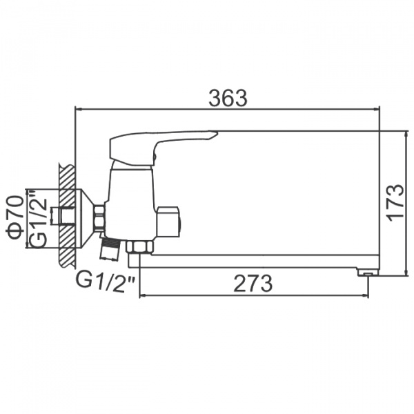 Смеситель для ванны Ledeme H25 L2225