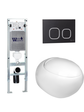 Комплект инсталляции с унитазом Weltwasser AMBERG 350 ST + JECKENBACH 004 GL-WT + AMBERG RD-BL