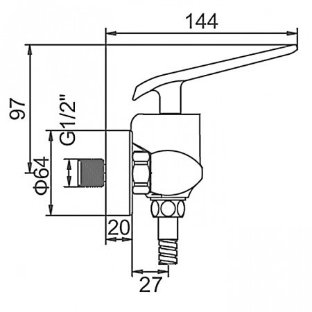 Смеситель для душа Ledeme H74 L2074