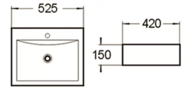 Раковина SantiLine SL-1005 53х42 белая