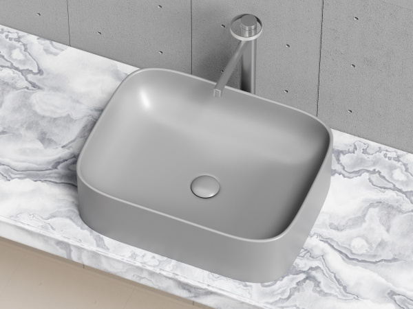 Умывальник чаша накладная прямоугольная Ceramicanova Element 505*380*150мм, антрацит матовый, CN6052MH