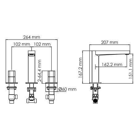 Встраиваемый смеситель для раковины Wasserkraft Naab 8635