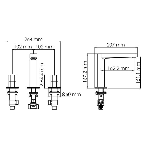 Встраиваемый смеситель для раковины Wasserkraft Naab 8635