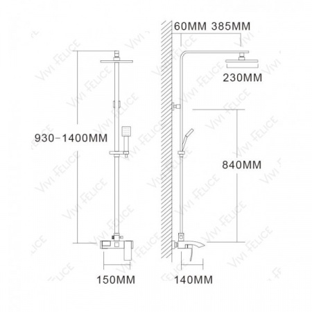 Душевая стойка Felice 4060 B CROMO-BIANCO