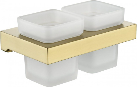 Настенный стакан двойной Grocenberg AC0022 (Золото матовый)