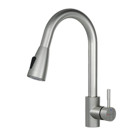 F85B07511 X-Joy S, Смеситель для кухни AM.PM с вытягивающимся изливом, сатин