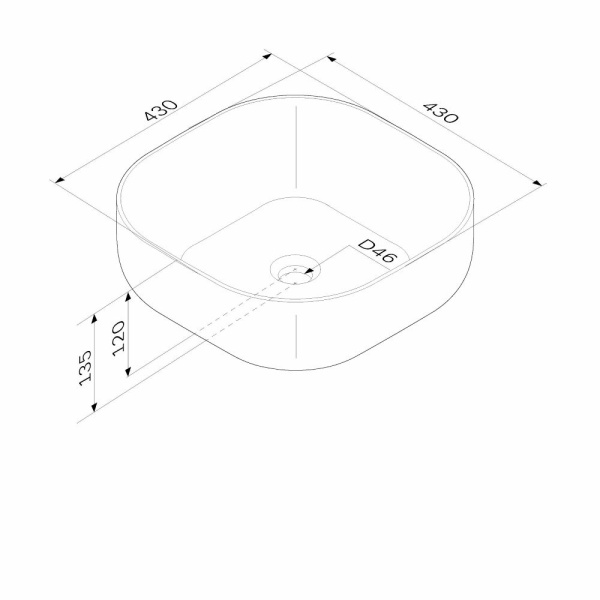 M8FWCC30430WG Func Раковина накладная AM.PM, квадрат, 43 см, цвет белый глянец