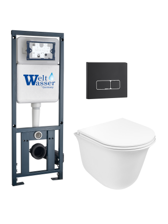 Комплект инсталляции с унитазом Weltwasser MARBERG 410 + TELBACH 004 GL-WT + MAR 410 SE MT-BL