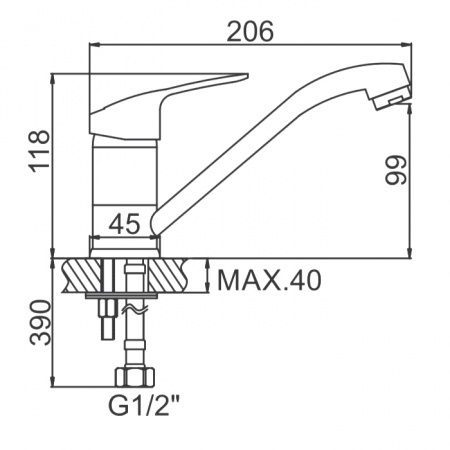 Смеситель для мойки Ledeme H37 L4537