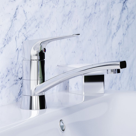 770220001 Jupiter Смеситель для умывальника Damixa с поворотным изливом, хром