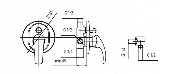 Смеситель для душа Armatura Ametyst 409-410-00 скрытого монтажа