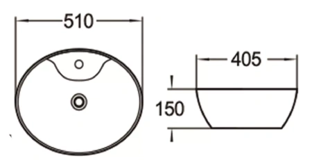 Раковина SantiLine SL-1043 51х41 белая