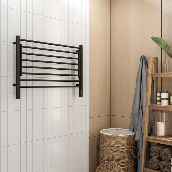 Полотенцесушитель электрический с полкой Terminus Горизонт П8 80х60 КС, черный муар