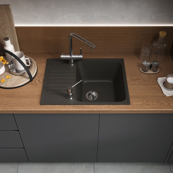 Кухонная мойка Reflection Prima RF0460BL, черный