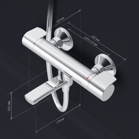 F85A50000 X-Joy, Смеситель для ванны и душа AM.PM с ТМС, хром