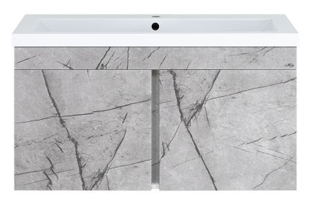 Тумба под раковину Misty Торос 100 подвесная (серый мрамор), П-Тор0100-011