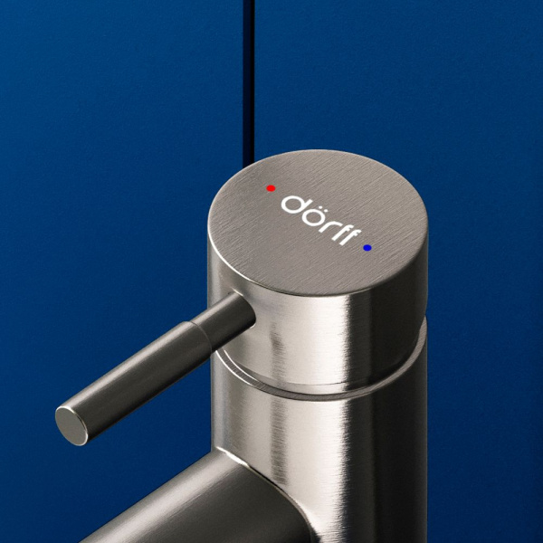 Смеситель для умывальника Dorff D3002102SS Logic new из нержавеющей стали Высокий