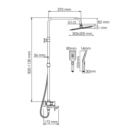 A177.069.126.010.CH Душевой комплект WasserKRAFT со смесителем