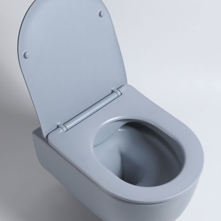 Унитаз подвесной Vincea Evo VT1-34SMO безободковый, цвет океан матовый, ультратонкое soft-close сиденье