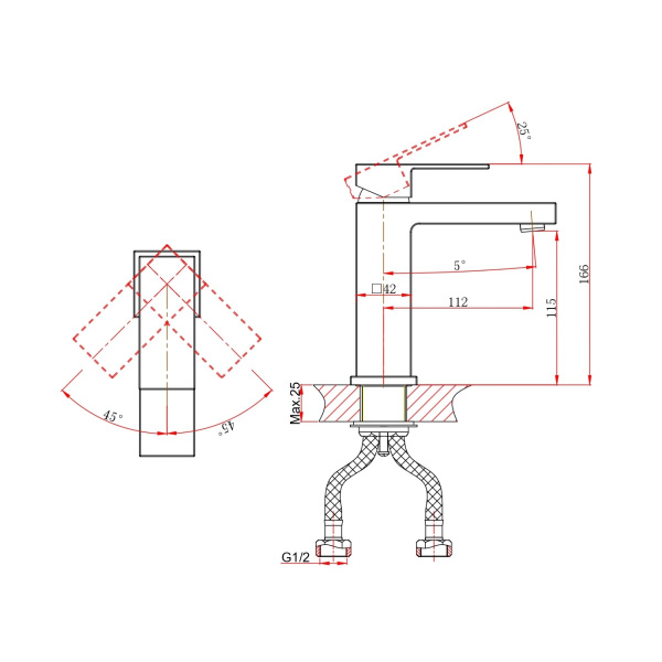 Смеситель для раковины D&K Bayern.Liszt DA1512108, белый