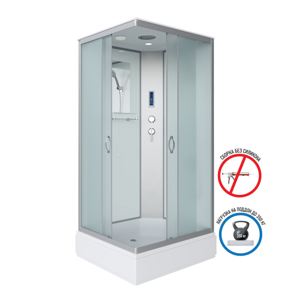 Душевая кабина Niagara Classic NG-3301-14BKTG (90х90х210) средний поддон(26см),стекло матовое