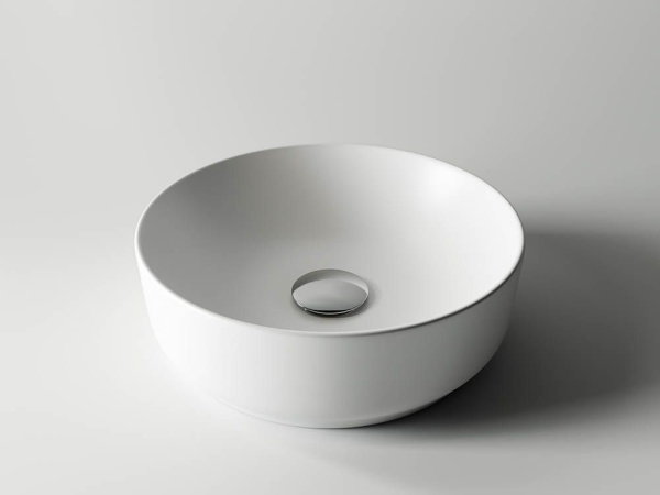 Умывальник чаша накладная круглая Ceramicanova Element 355*355*125мм, Белый матовый, CN6006