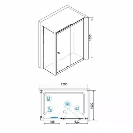 Душевой уголок RGW Classic CL-45-1 (CL-12+Z-060-1) (120х100) хром/прозрачное 040945120-011