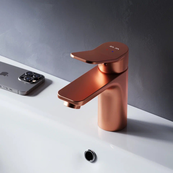 F85A02144 X-Joy Смеситель для умывальника AM.PM излив 100 мм, роз. золото