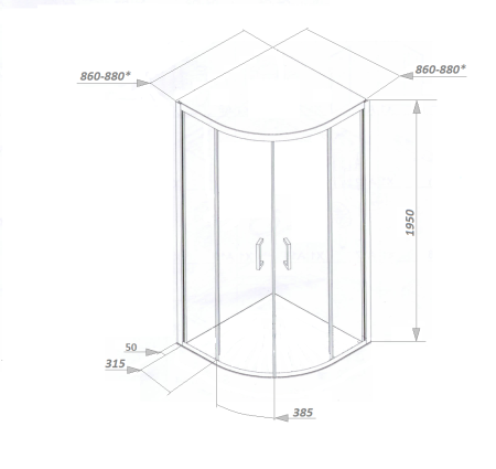 Душевой уголок Cerutti SPA VIVA90 без поддона 90x90x195