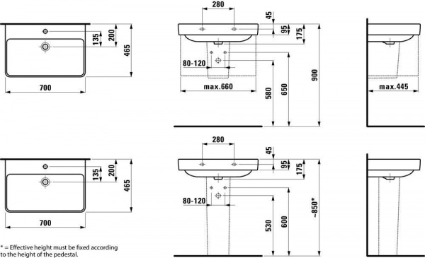 Умывальник Laufen Pro S 8109674001081 70x46.5x17.5