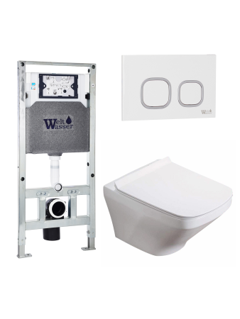 Комплект инсталляции с унитазом Weltwasser AMBERG 506 ST + HOFBACH 041 GL-WT + AMBERG RD-WT