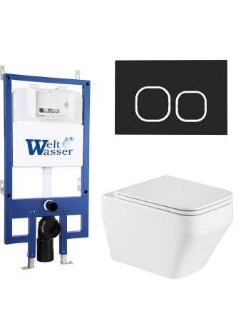 Комплект инсталляции с унитазом Weltwasser BAMBERG 545 + HOFBACH 041 GL-WT + BAMBERG BL